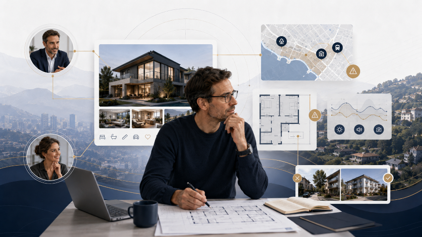 Radar Casa technical analysis of the real estate listing with floor plan, territory, risks and scenarios