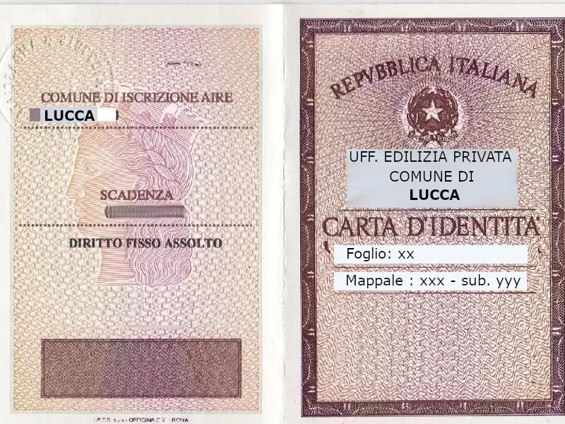 Carta identità immobile Lucca