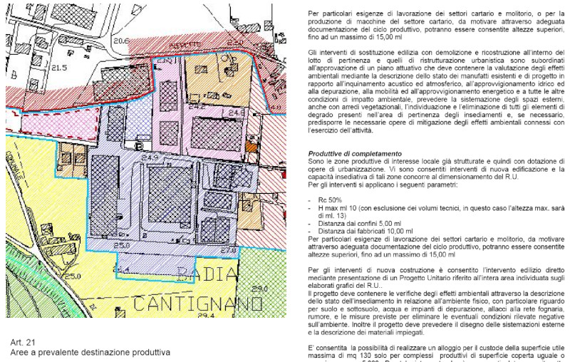 Inquadramento urbanistico di un capannone industriale a Capannori