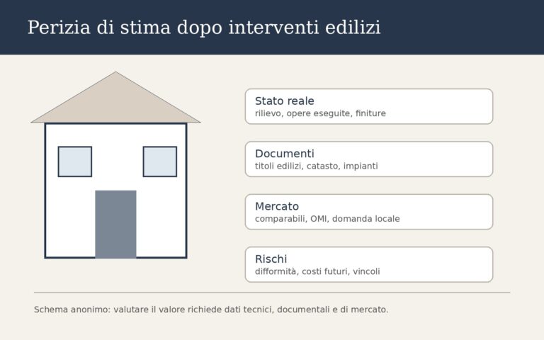 Schema anonimo di perizia di stima immobiliare dopo interventi edilizi